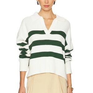 Velvet by Graham & Spencer Lucie Pullover w/ Green & White Stripes